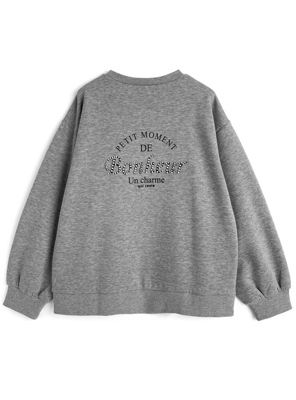 パールロゴプリントスウェットトップス