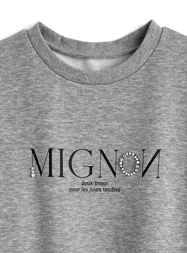 パールロゴプリントスウェットトップス