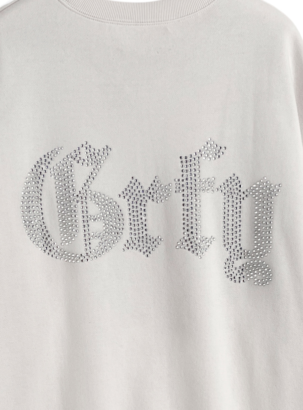 ラインストーンロゴスウェットトップス