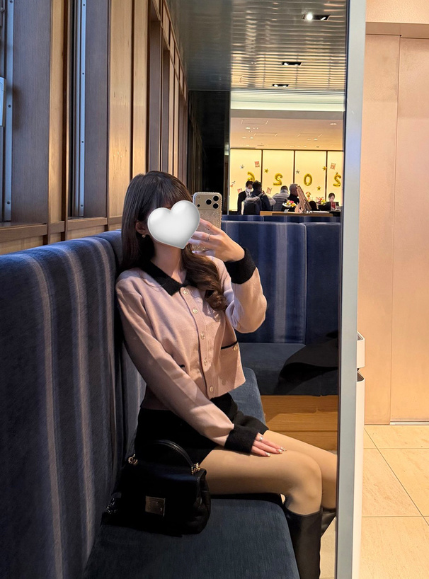 シャギーカラー配色ニットカーディガン