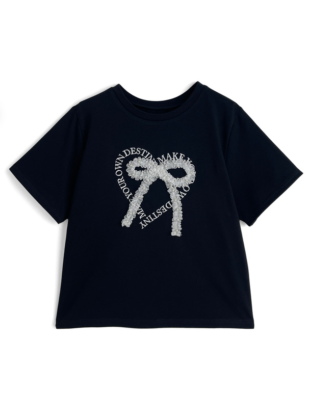 フリルリボンデザインTシャツ