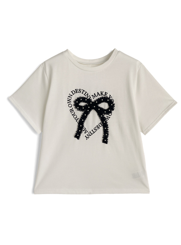 フリルリボンデザインTシャツ