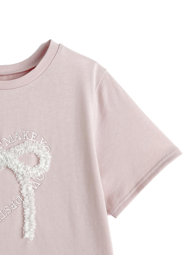 フリルリボンデザインTシャツ