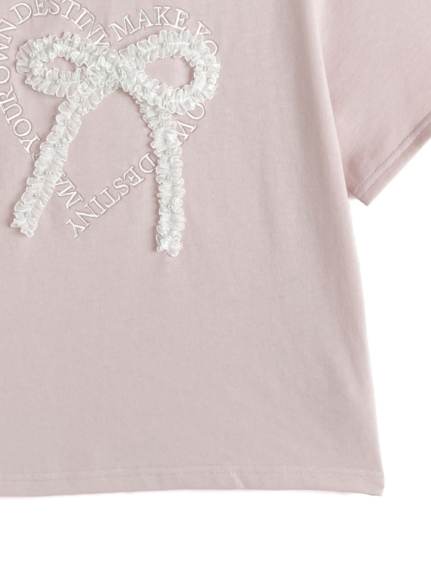フリルリボンデザインTシャツ