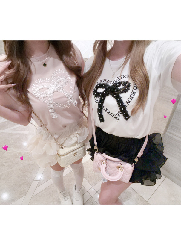 フリルリボンデザインTシャツ