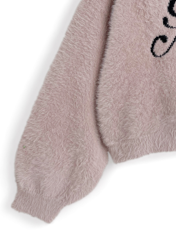 ロゴシャギーニットトップス