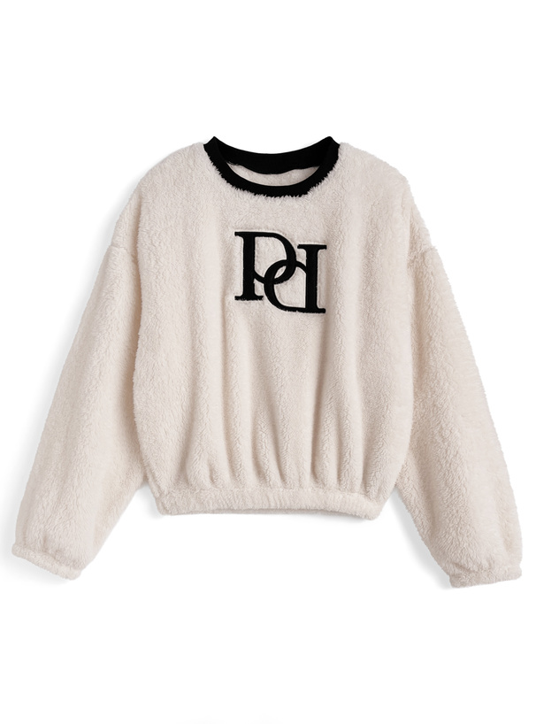 配色ロゴトップス×ショートパンツボアセットアップ[pm847