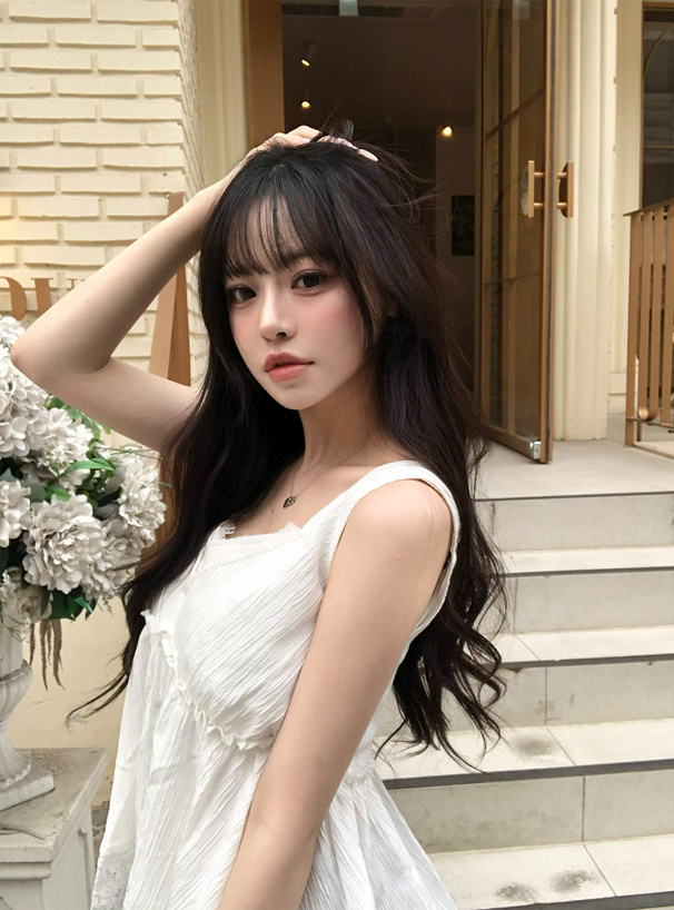 キャミソールレイヤード風レースフレアトップス