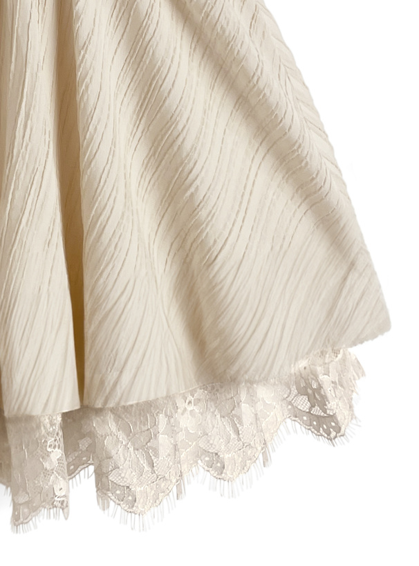 キャミソールレイヤード風レースフレアトップス