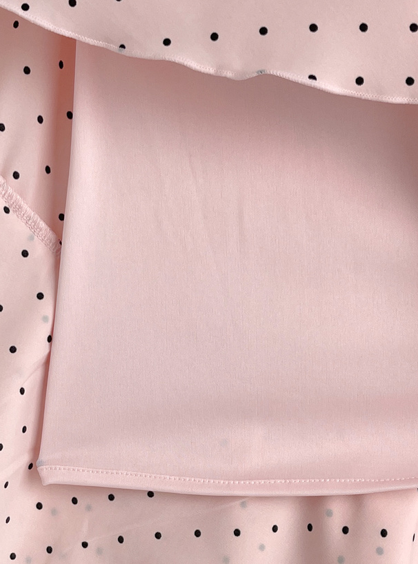 ドット柄アシンメトリーフリルキャミソールワンピース