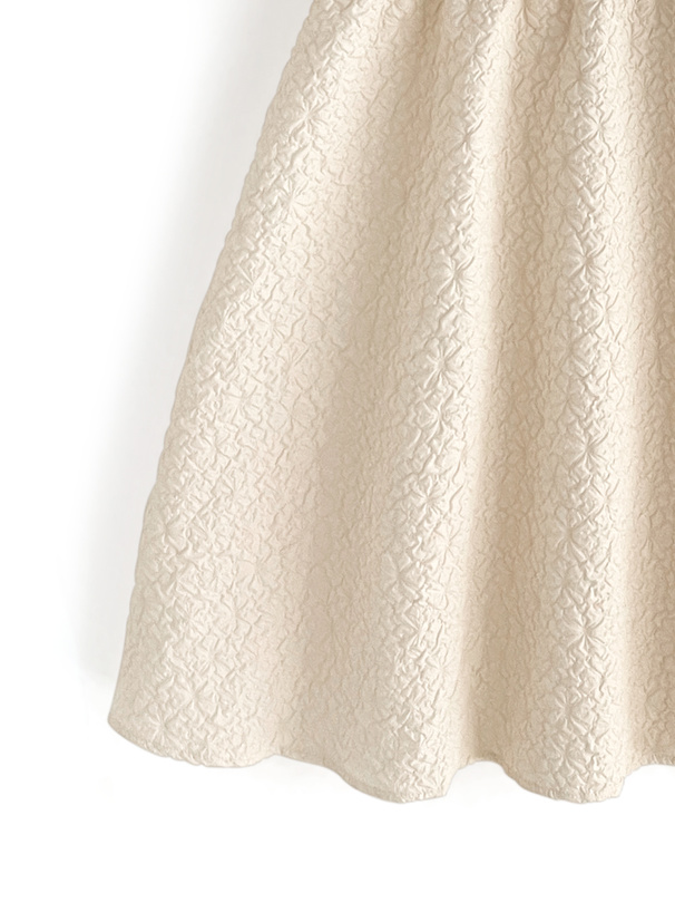 パールふくれジャガードフレアミニワンピース