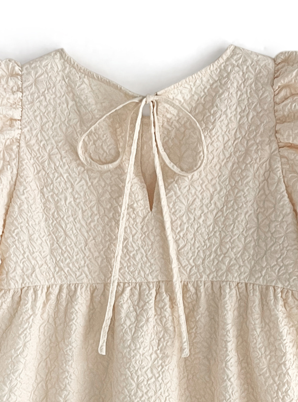 パールふくれジャガードフレアミニワンピース