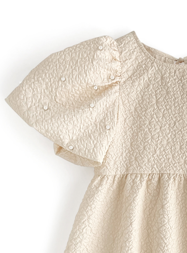 パールふくれジャガードフレアミニワンピース