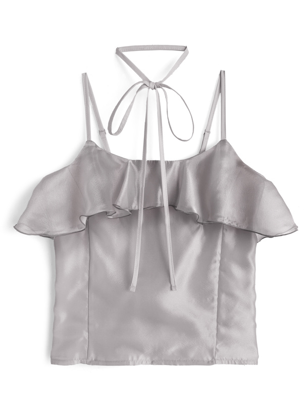 タイ付きフリルキャミソール