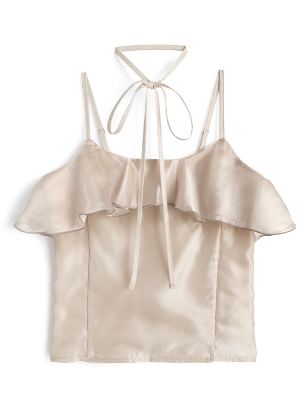 タイ付きフリルキャミソール