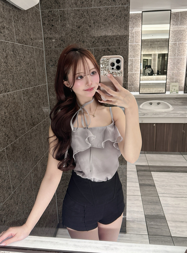 タイ付きフリルキャミソール