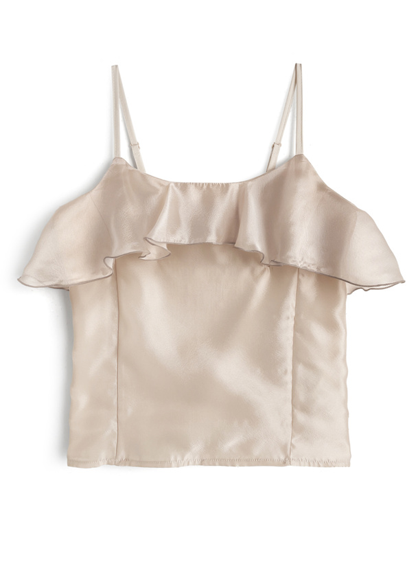 タイ付きフリルキャミソール