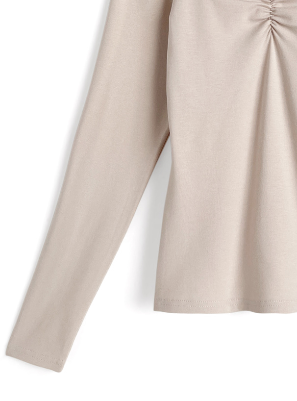 シアー切替ギャザートップス