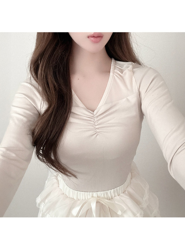 シアー切替ギャザートップス