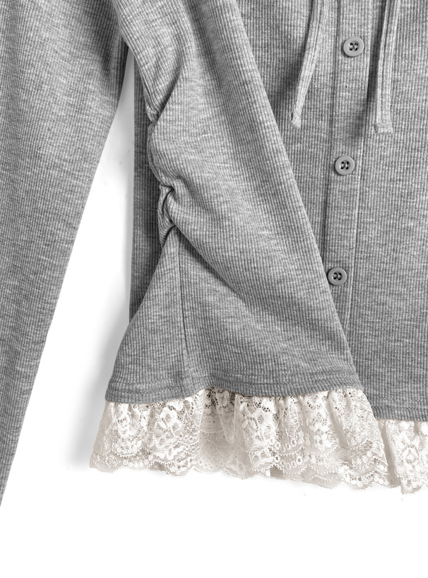 レースレイヤード風リボントップス