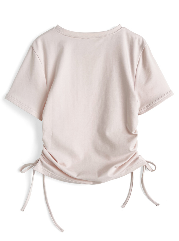 ラインストーンロゴサイドドロストTシャツ