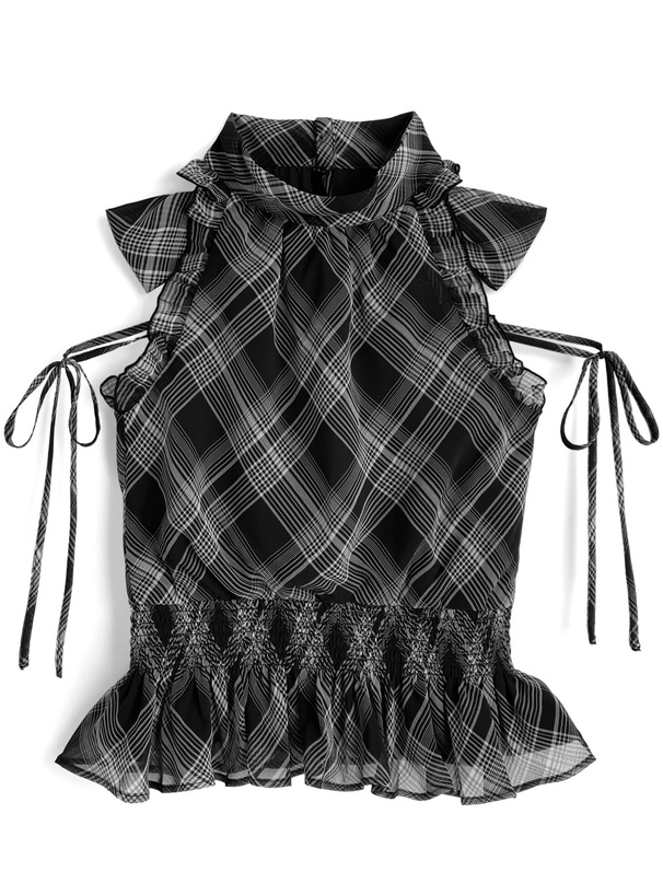 2Wayチェック柄アメスリブラウス