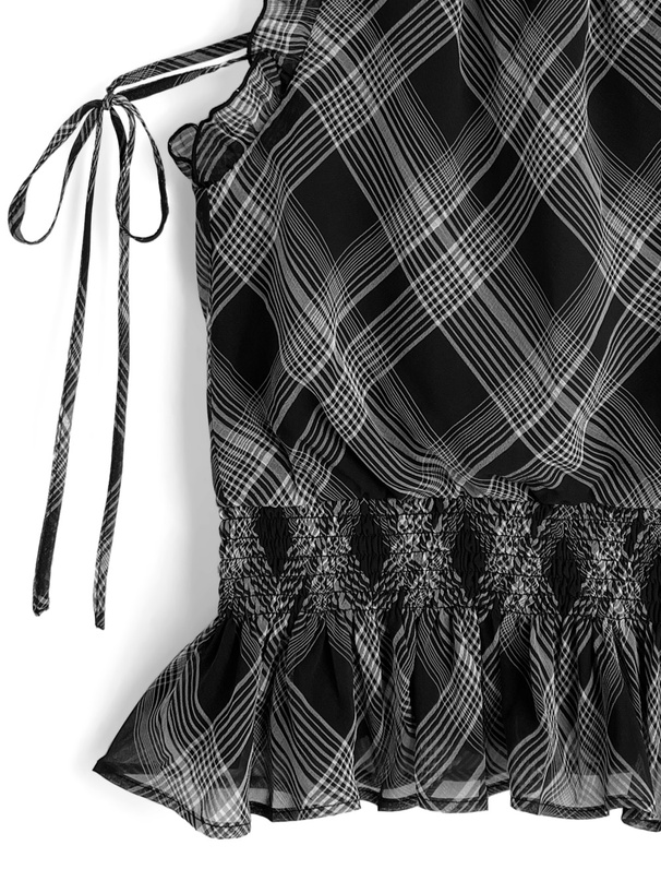 2Wayチェック柄アメスリブラウス