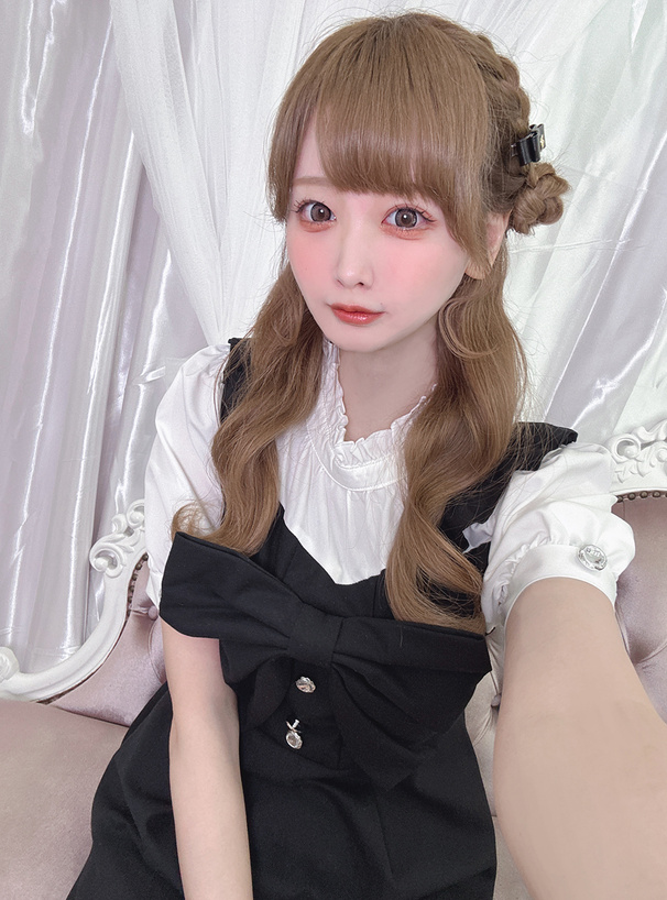 ビッグリボンフレアワンピース×ショートパンツセットアップ