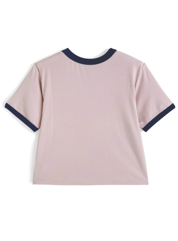 ロゴプリントリンガーTシャツ
