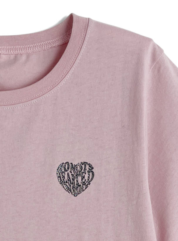 ラメレオパードハートロゴプリントTシャツ
