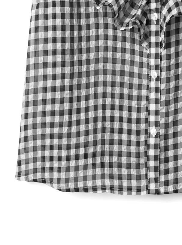 シアーチェック柄フリルブラウス Pp013 レディースファッション通販のグレイル Grl 公式