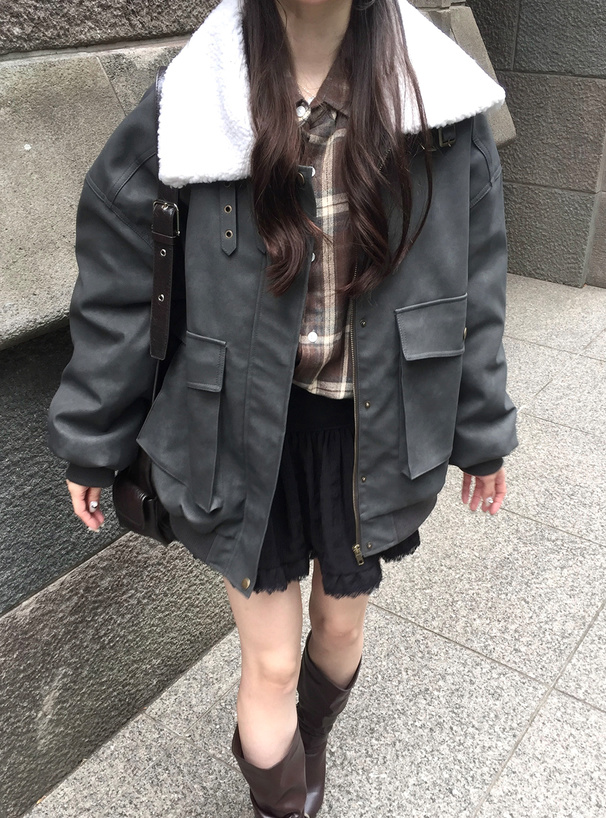 襟2Wayレザージャケット