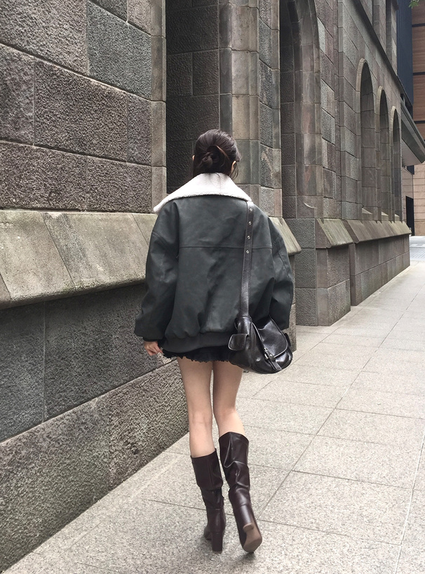 襟2Wayレザージャケット