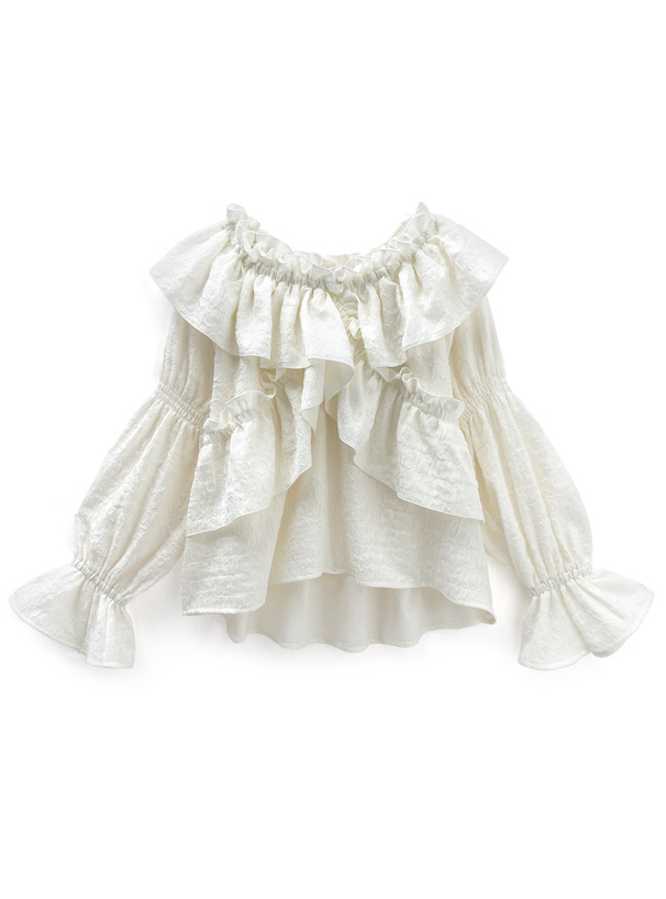 2Wayふくれフリルブラウス