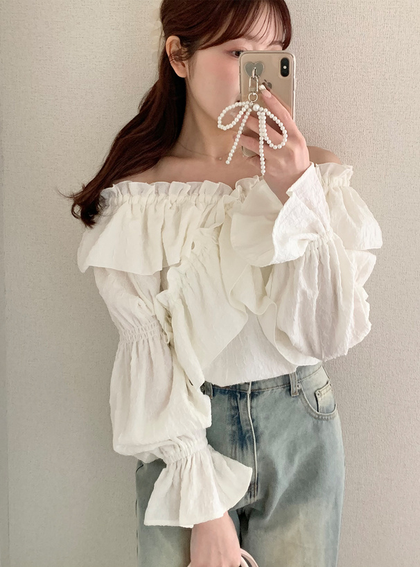 2Wayふくれフリルブラウス