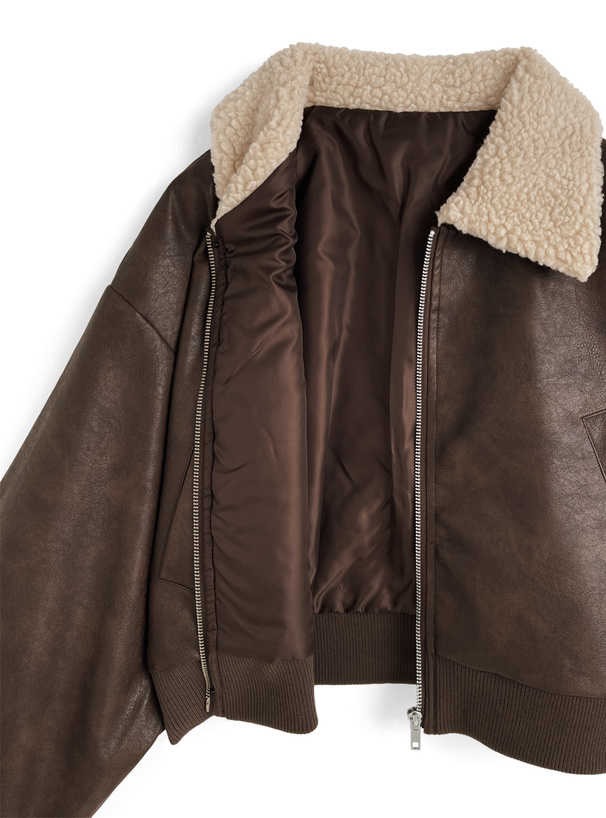 ボアカラーフェイクレザーブルゾン[pp207] | レディースファッション