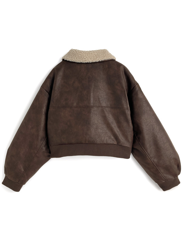 ボアカラーフェイクレザーブルゾン[pp207] | レディースファッション