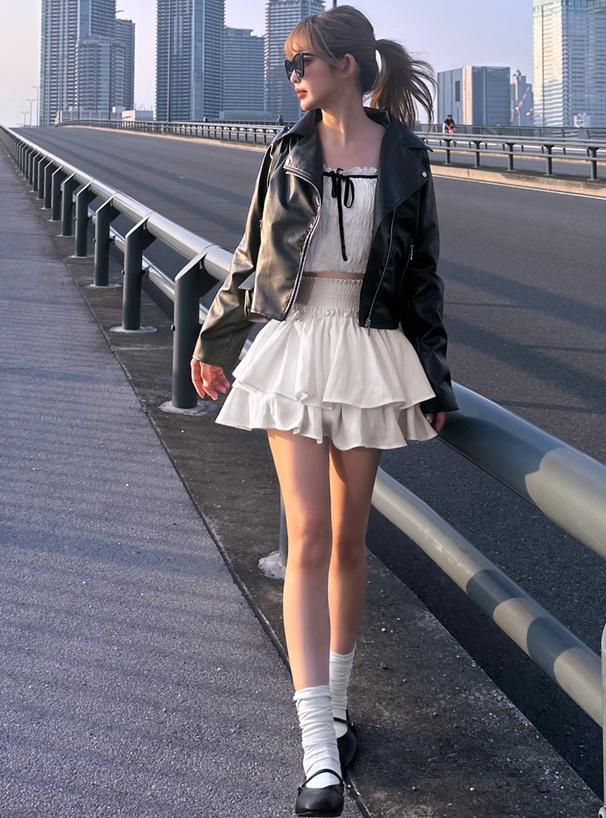 レザーコンパクトライダースジャケット