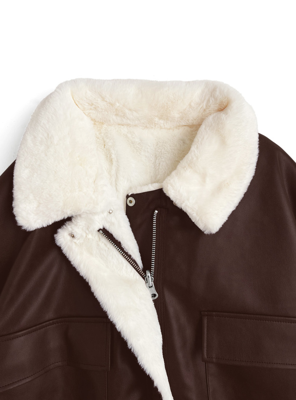 美品 バルマン ファー レザー テーラード ジャケット 2way オフホワイト 2Wayリバーシブルレザーファージャケット[pp217] | レディース