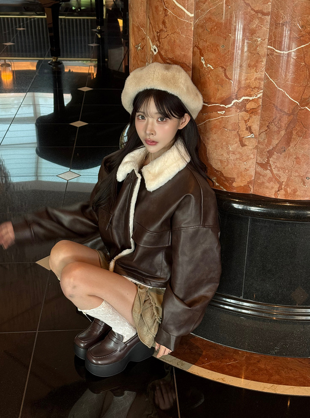 2Wayリバーシブルレザーファージャケット[pp217] | レディース