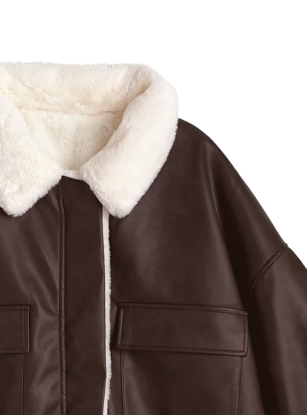 2Wayリバーシブルレザーファージャケット[pp217] | レディース