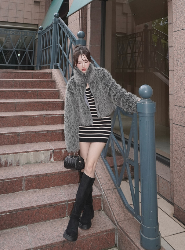 襟2Wayファージャケット[pp231] | レディースファッション通販の