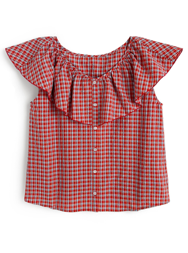 ノースリーブフリルチェックブラウス[pp233] | レディース