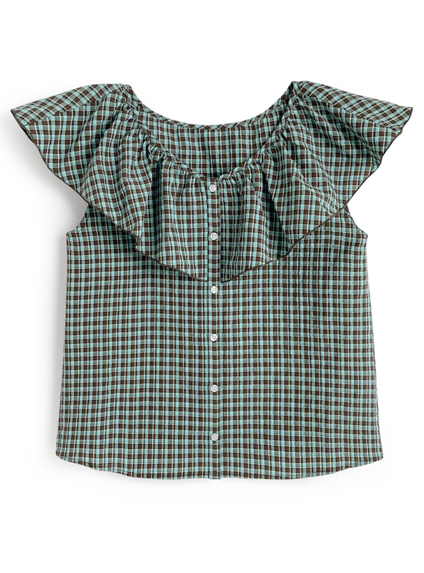 ノースリーブフリルチェックブラウス[pp233] | レディースファッション