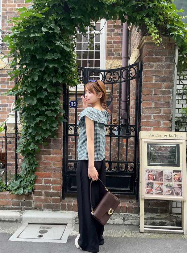 ノースリーブフリルチェックブラウス[pp233] | レディースファッション