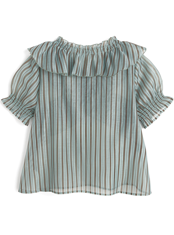 ストライプ柄クロスフリルブラウス[pp234b] | レディース