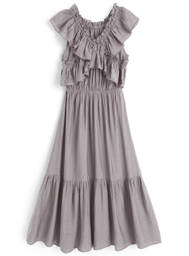 フリルノースリーブワンピース