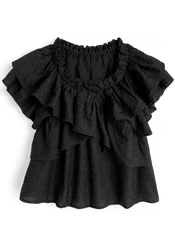 シャネル段フリルブラウス CHANEL】シャネル フリル ブラウス シャツ (CHANEL/ブラウス