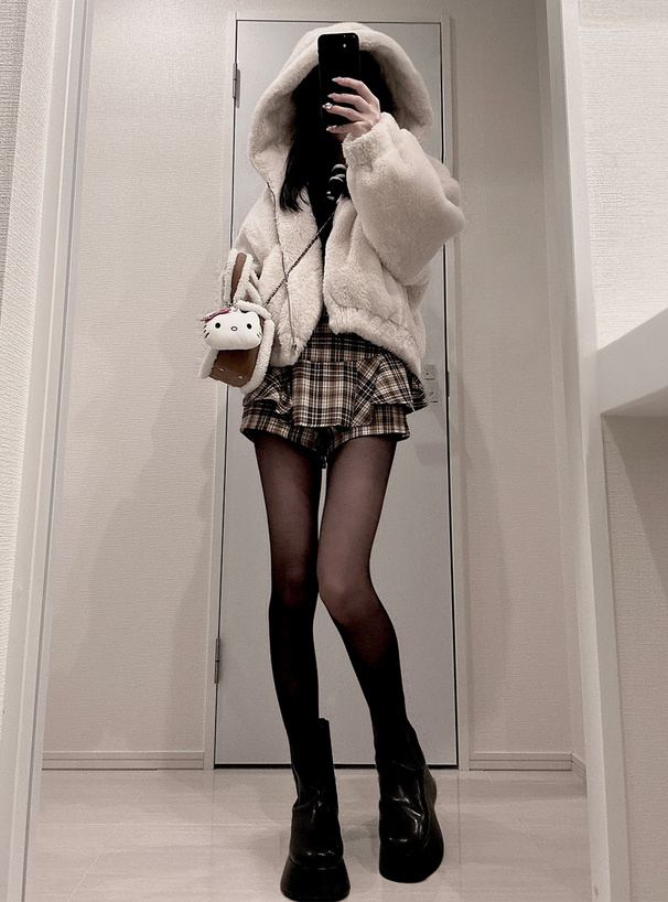 フード付きファーブルゾン