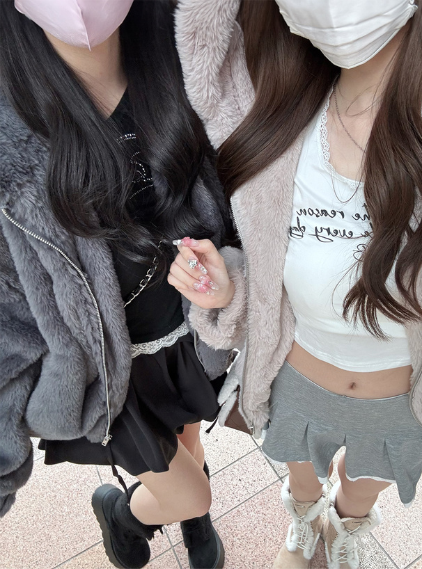 フード付きファーブルゾン